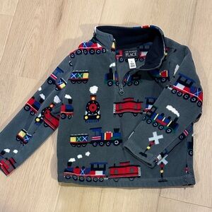 The Children's Place Gray Train Print Kids Fleece 2T